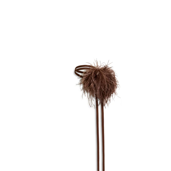 Scanlan Theodore Feather Choker in Cafe | Necklace | Luxury Shoes 