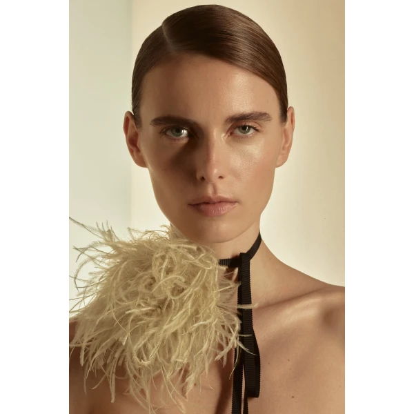 Scanlan Theodore Feather Choker in Pistachio | Necklace | Luxury Shoes 
