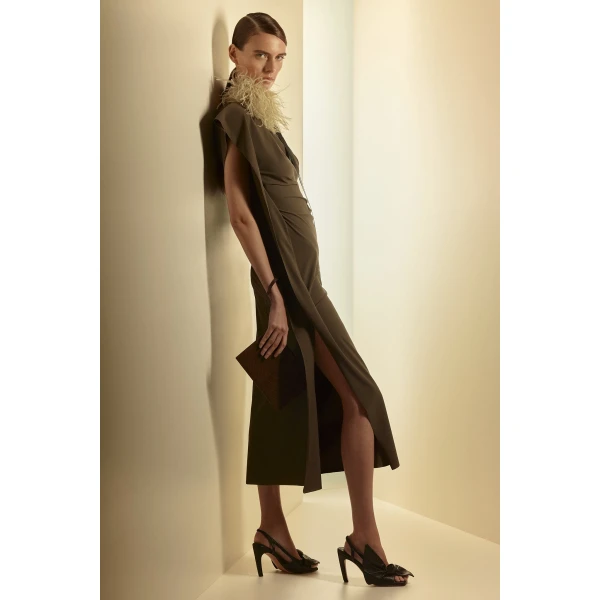 Scanlan Theodore Feather Choker in Pistachio | Necklace | Luxury Shoes 