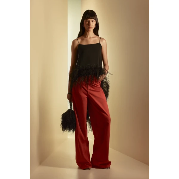 Scanlan Theodore Feather Silk Top in Black | Tops | Luxury Shoes 