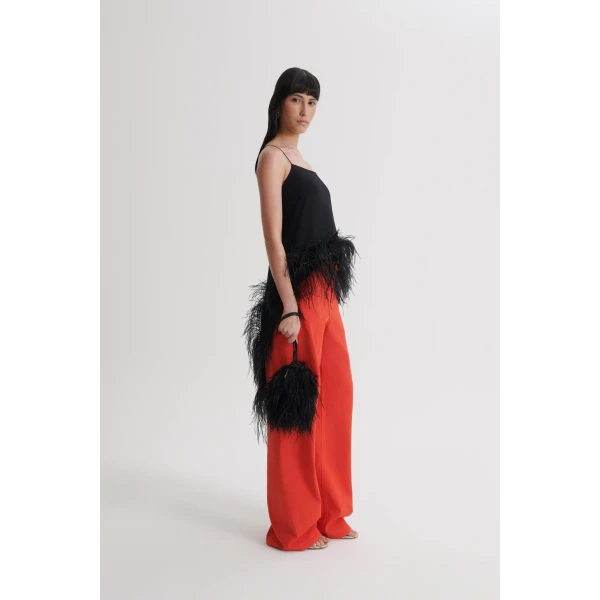 Scanlan Theodore Feather Silk Top in Black | Tops | Luxury Shoes 
