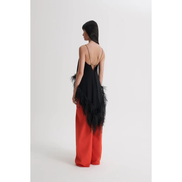 Scanlan Theodore Feather Silk Top in Black | Tops | Luxury Shoes 