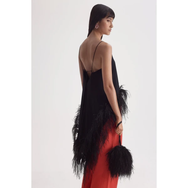 Scanlan Theodore Feather Silk Top in Black | Tops | Luxury Shoes 