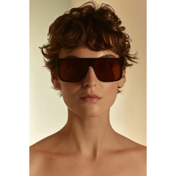 Scanlan Theodore Flat Top Sunglasses in Black Brown | Sunglasses | Luxury Shoes 