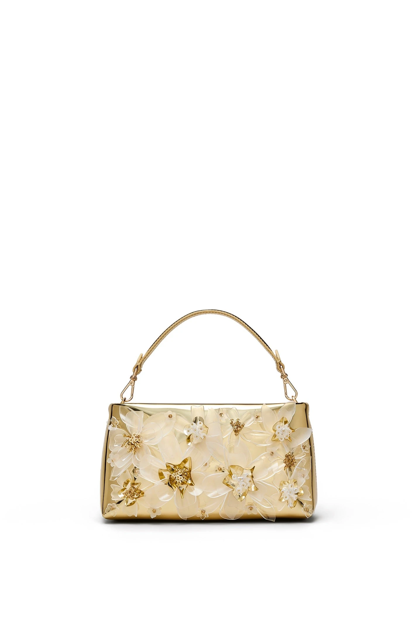 Scanlan Theodore Flora Mini Top Handle in Light Gold at Luxury Shoes Scanlan Theodore Flora Mini Top Handle in Light Gold