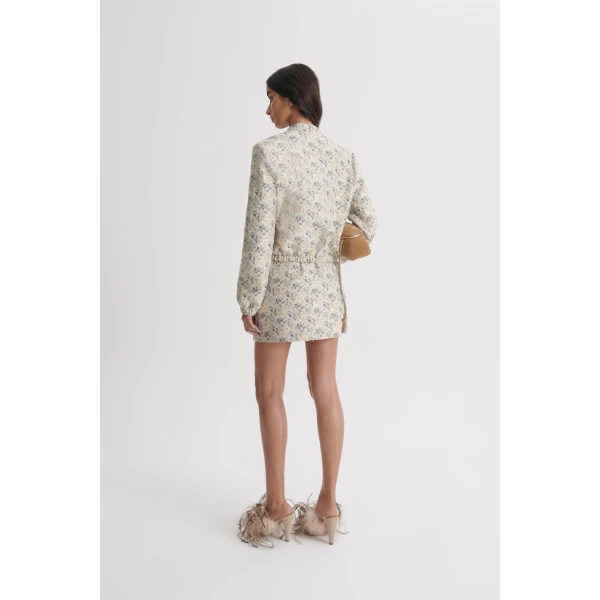 Scanlan Theodore French Brocade Mini Skirt in Champagne | Skirts | Luxury Shoes 