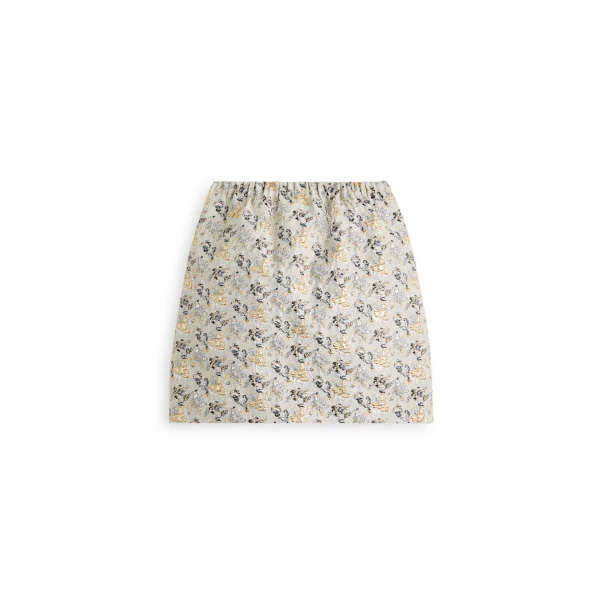 French Brocade Mini Skirt in Champagne