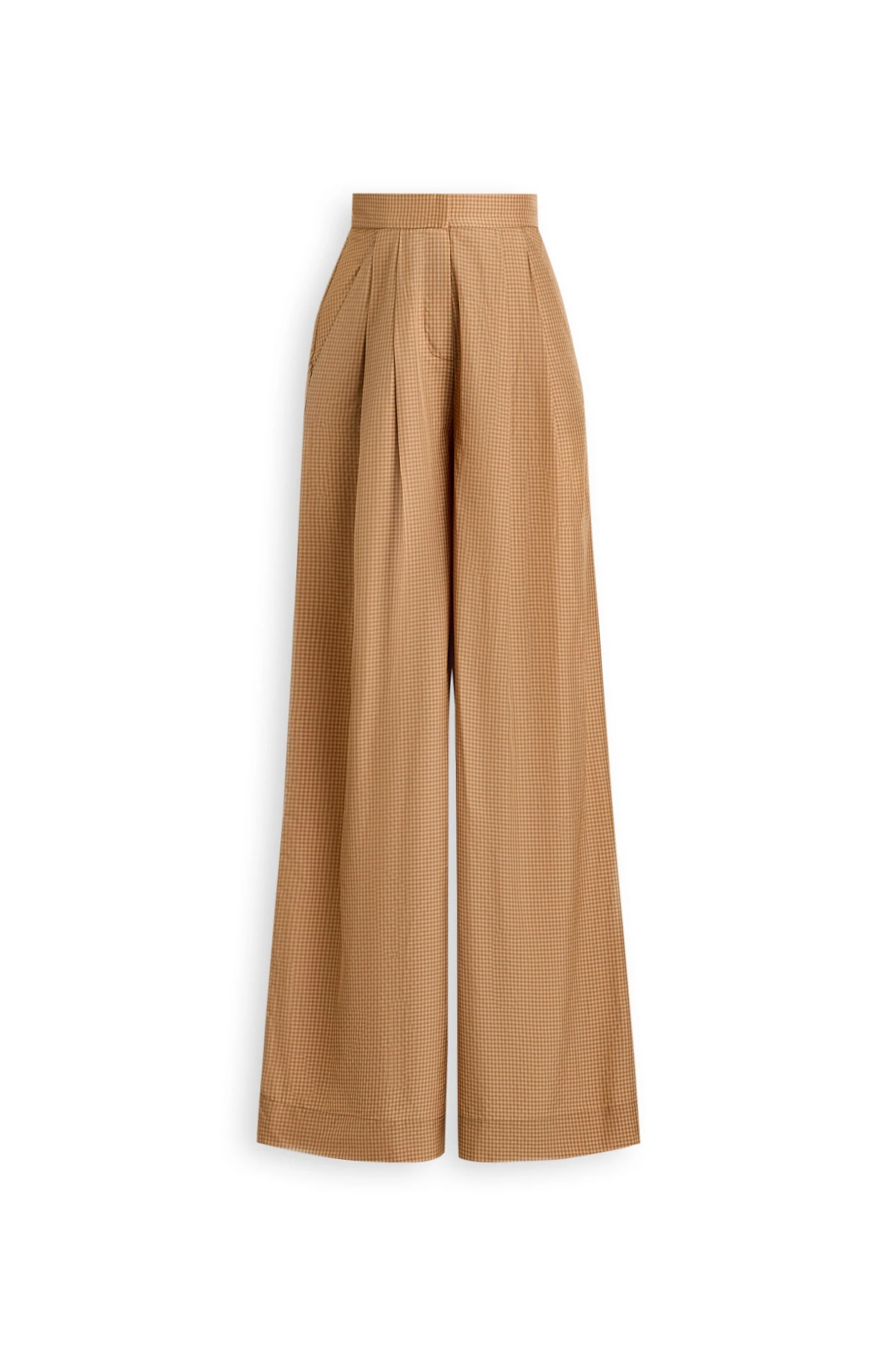 Scanlan Theodore Gingham Pleat Trouser in Honey Scanlan Theodore Gingham Pleat Trouser in Honey | Pants | Luxury Shoes