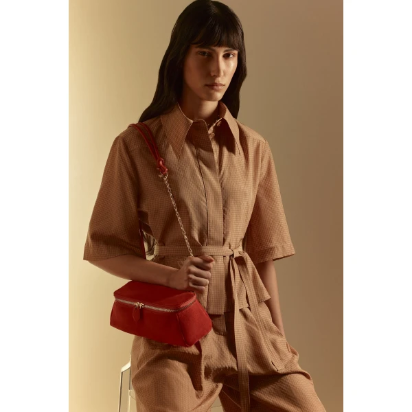 Scanlan Theodore Gingham Shirt in Honey | Tops | Luxury Shoes 