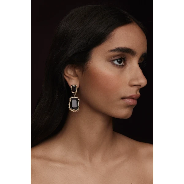 Scanlan Theodore Italian Crystal Drop Earrings in Purple Velvet | Earrings | Luxury Shoes 