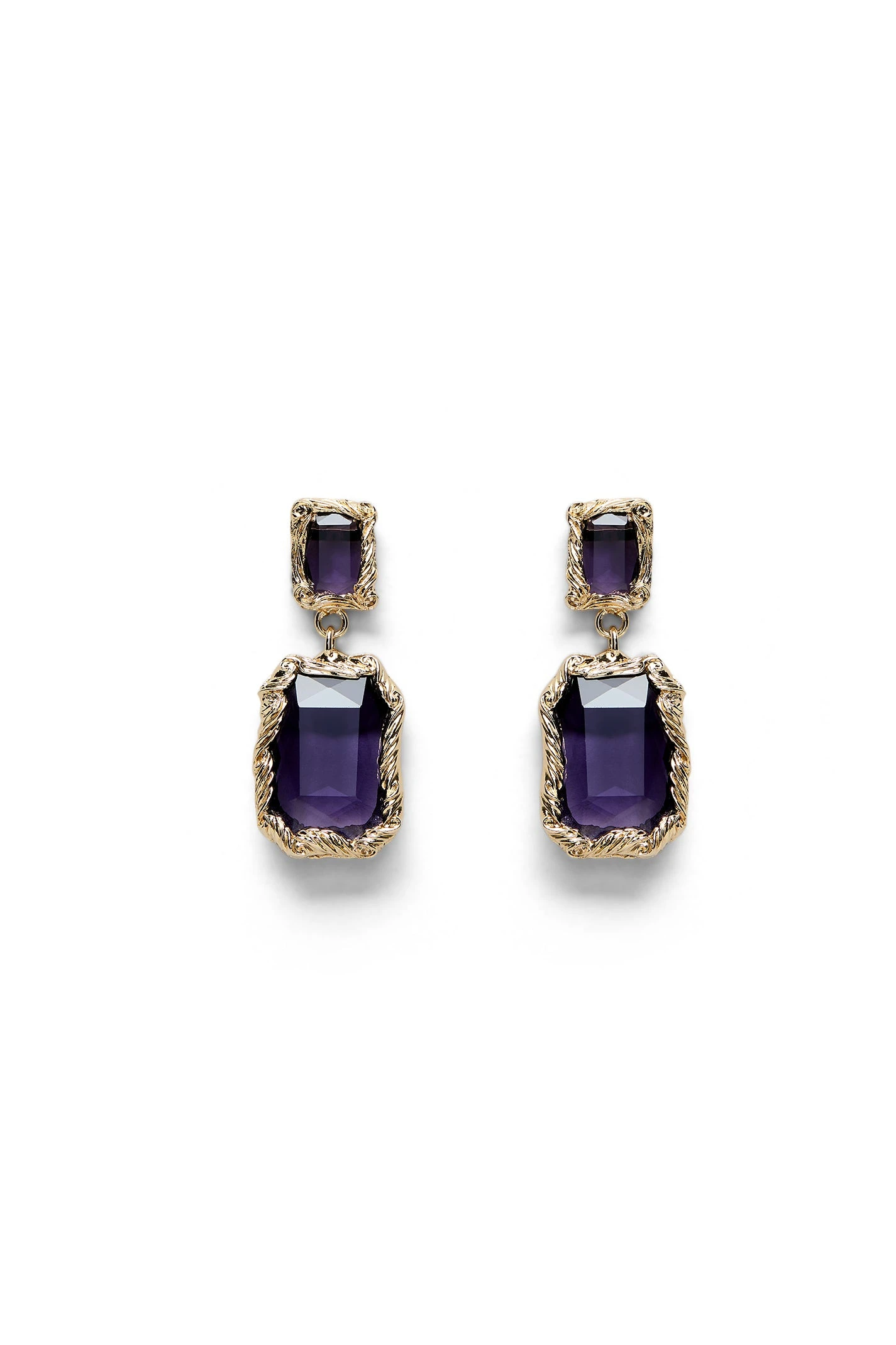 Scanlan Theodore Italian Crystal Drop Earrings in Purple Velvet Scanlan Theodore Italian Crystal Drop Earrings in Purple Velvet | Earrings | Luxury Shoes