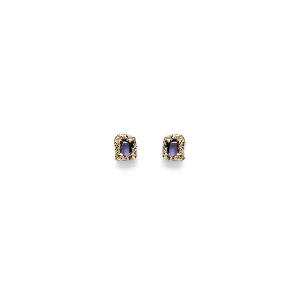 Italian Crystal Studs in Purple Velvet