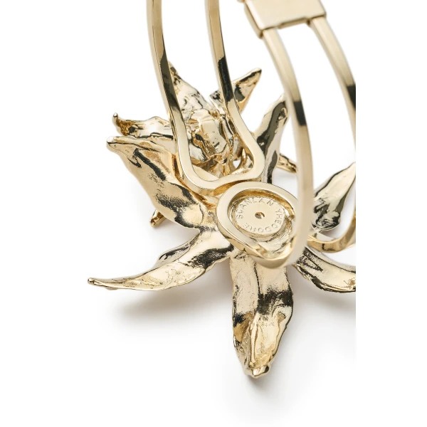 Scanlan Theodore Italian Enamel Lily Cuff in Bianco