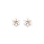 Scanlan Theodore Italian Enamel Lily Earrings in Bianco