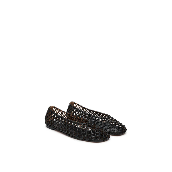 Scanlan Theodore Italian Knotted Flat in Black | Flats | Luxury Shoes 