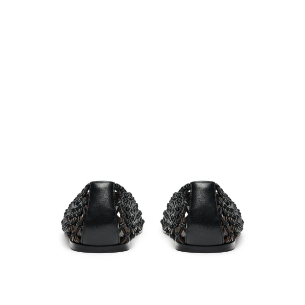 Scanlan Theodore Italian Knotted Flat in Black | Flats | Luxury Shoes 