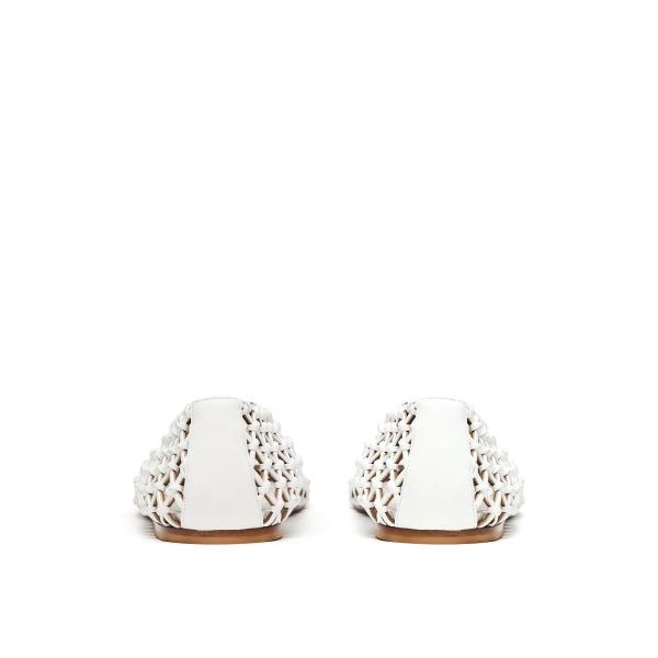 Scanlan Theodore Italian Knotted Flat in White | Flats | Luxury Shoes 