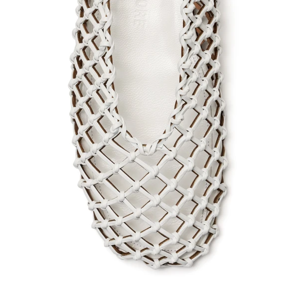 Scanlan Theodore Italian Knotted Flat in White | Flats | Luxury Shoes 