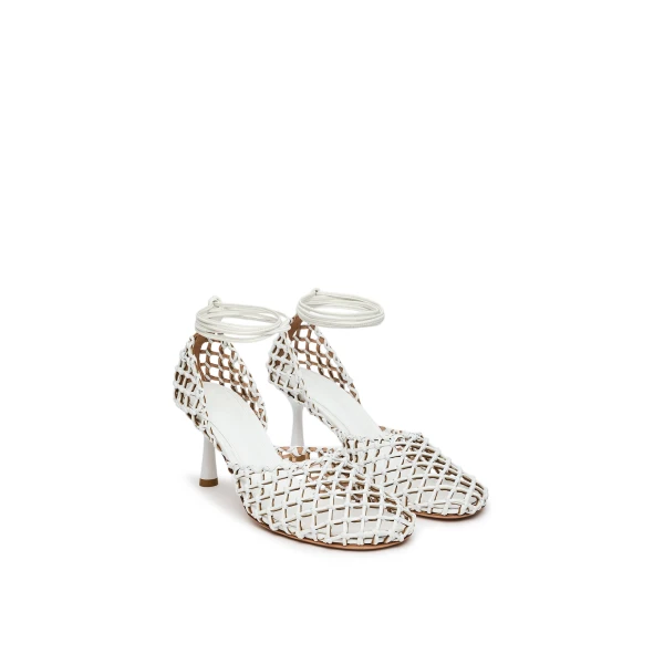 Scanlan Theodore Italian Knotted Sandal 7.5 in White | Sandals | Luxury Shoes 