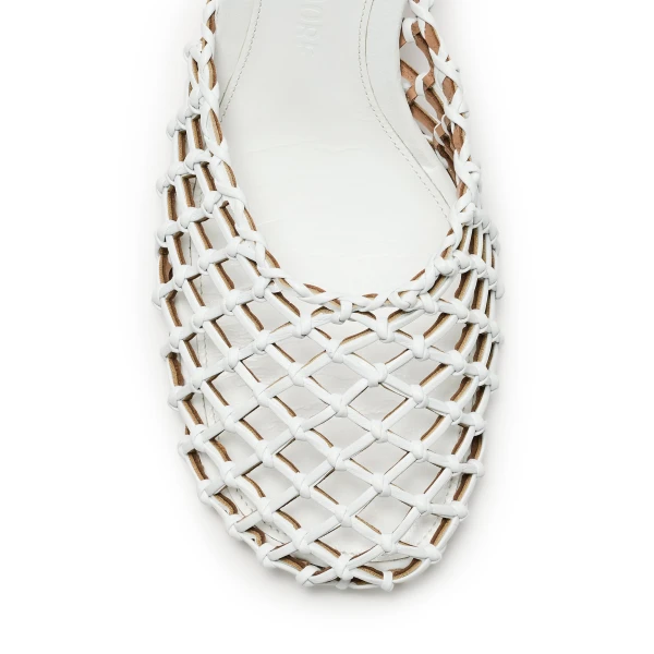 Scanlan Theodore Italian Knotted Sandal 7.5 in White | Sandals | Luxury Shoes 