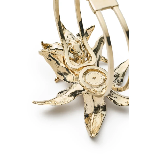 Scanlan Theodore Italian Lily Cuff in Light Gold Crystal | Cuffs | Luxury Shoes 