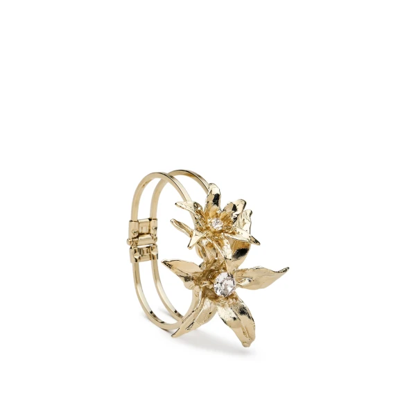 Italian Lily Cuff in Light Gold Crystal