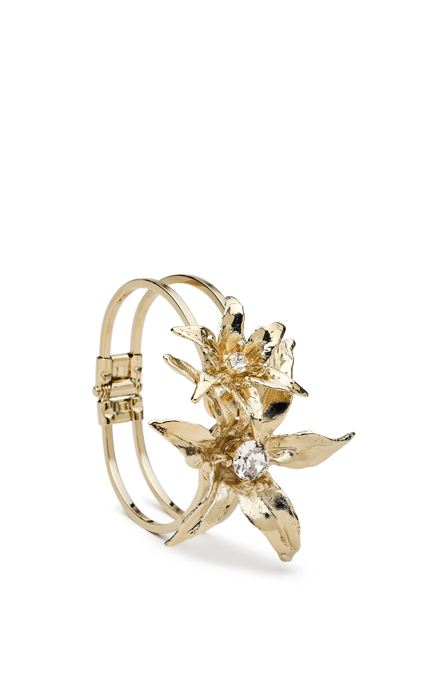 Scanlan Theodore Italian Lily Cuff in Light Gold Crystal Scanlan Theodore Italian Lily Cuff in Light Gold Crystal | Cuffs | Luxury Shoes