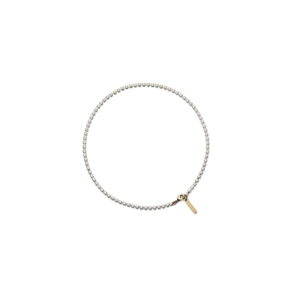 Italian Opal Strass Fine Choker in Chalk