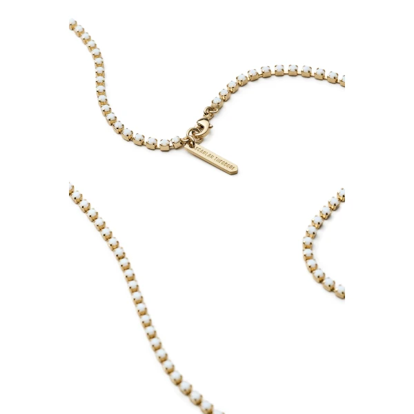 Scanlan Theodore Italian Opal Strass Fine Necklace in Chalk