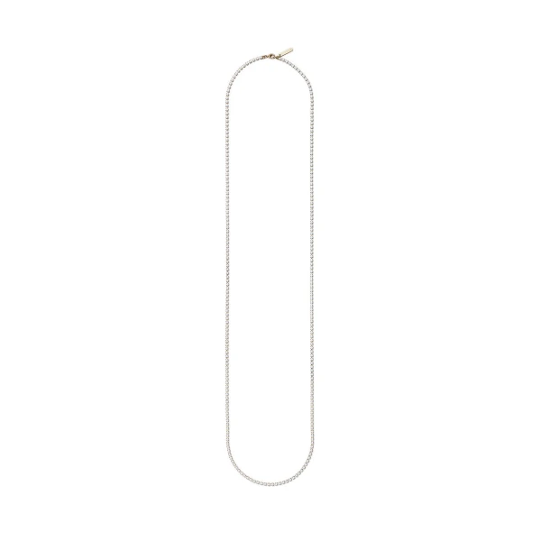 Italian Opal Strass Fine Necklace in Chalk