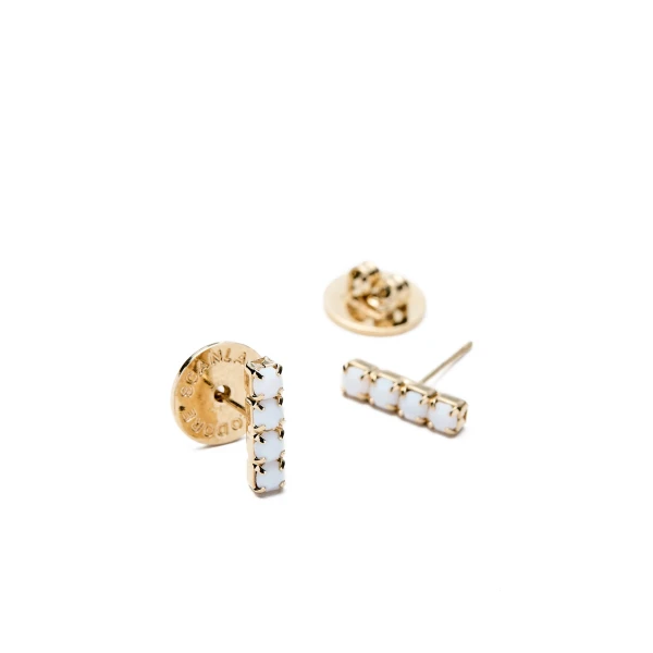 Scanlan Theodore Italian Opal Strass Fine Studs in Chalk | Earrings | Luxury Shoes 