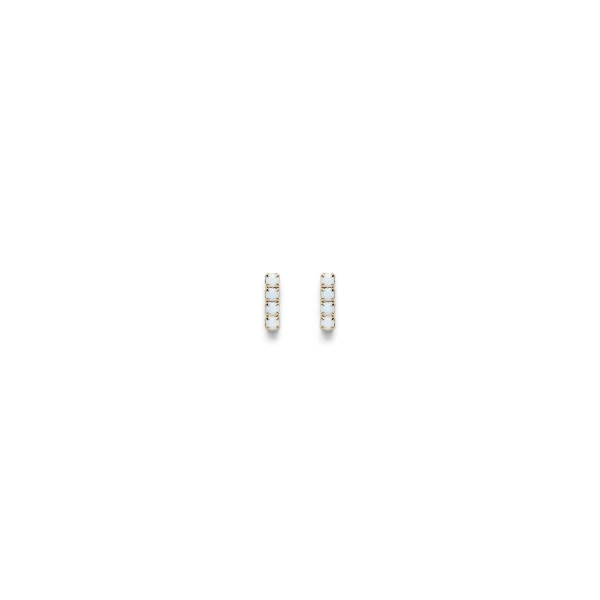Italian Opal Strass Fine Studs in Chalk