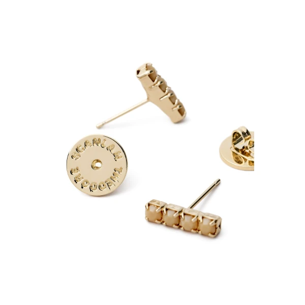 Scanlan Theodore Italian Opal Strass Fine Studs in Mink | Earrings | Luxury Shoes 