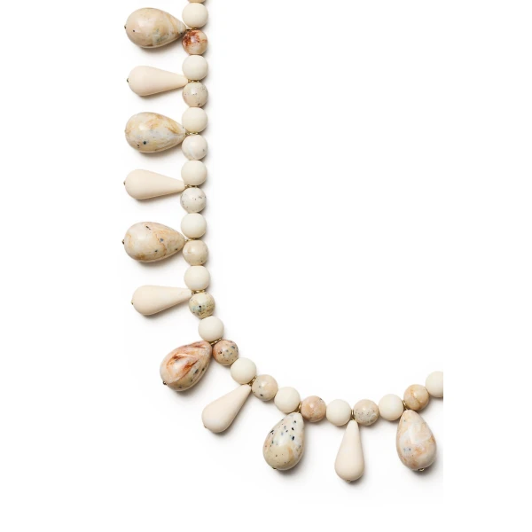 Scanlan Theodore Italian Resin Drop Necklace in Shell | Necklace | Luxury Shoes 