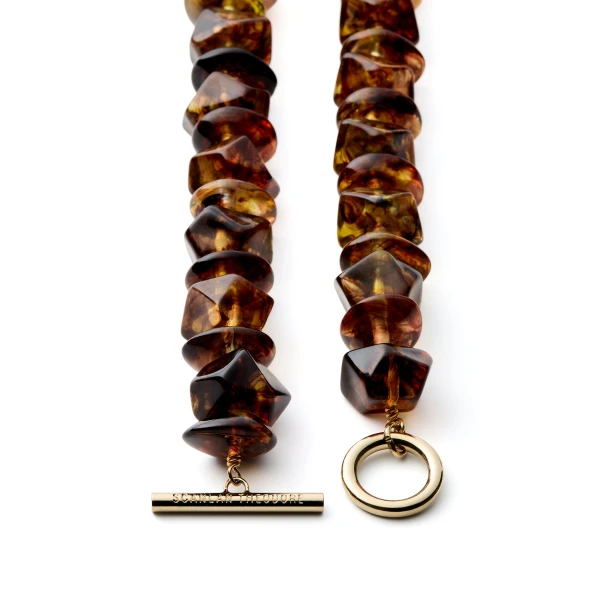 Scanlan Theodore Italian Resin Petra Choker in Tiger Eye