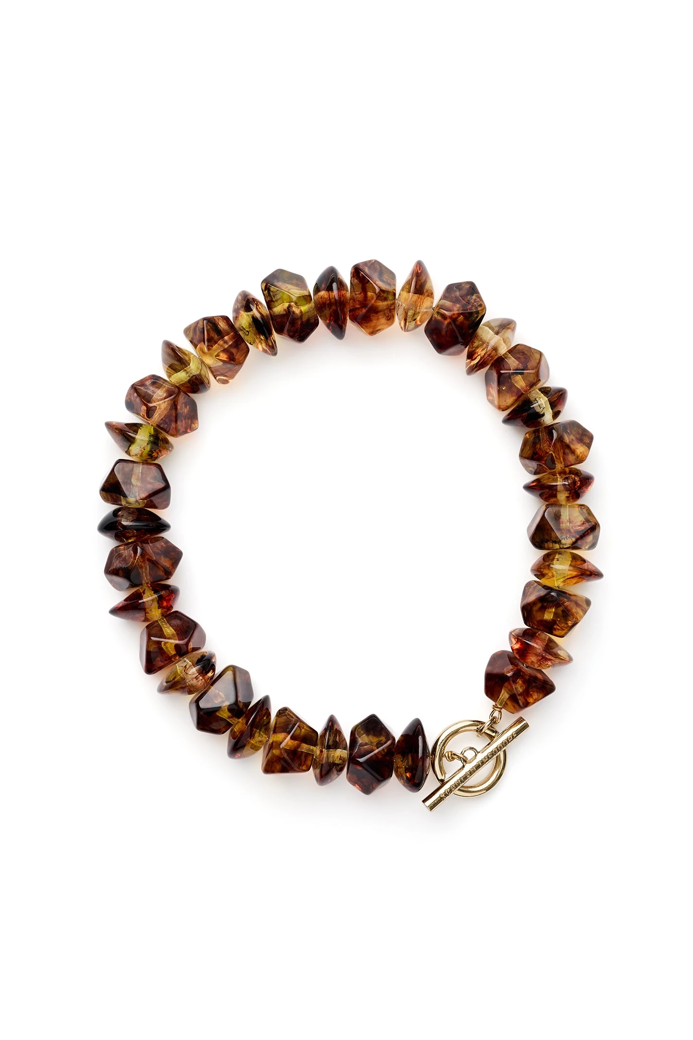 Scanlan Theodore Italian Resin Petra Choker in Tiger Eye at Luxury Shoes Scanlan Theodore Italian Resin Petra Choker in Tiger Eye
