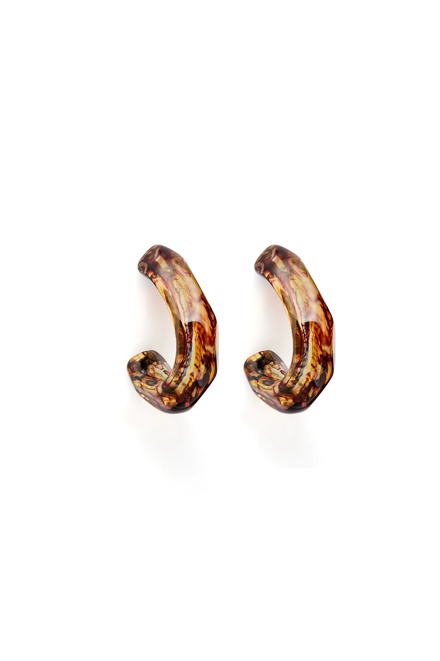 Scanlan Theodore Italian Resin Petra Earrings in Tiger Eye at Luxury Shoes Scanlan Theodore Italian Resin Petra Earrings in Tiger Eye