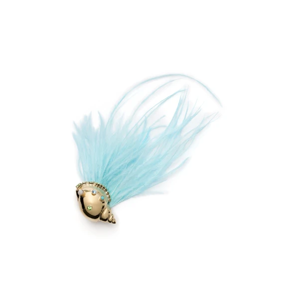 Italian Shell Brooch in Light Gold