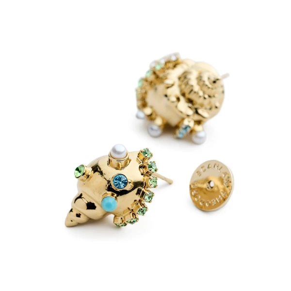 Scanlan Theodore Italian Shell Earrings in Light Gold | Earrings | Luxury Shoes 