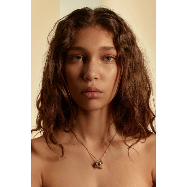 Scanlan Theodore Italian Shell Pendant Necklace in Light Gold | Necklace | Luxury Shoes 