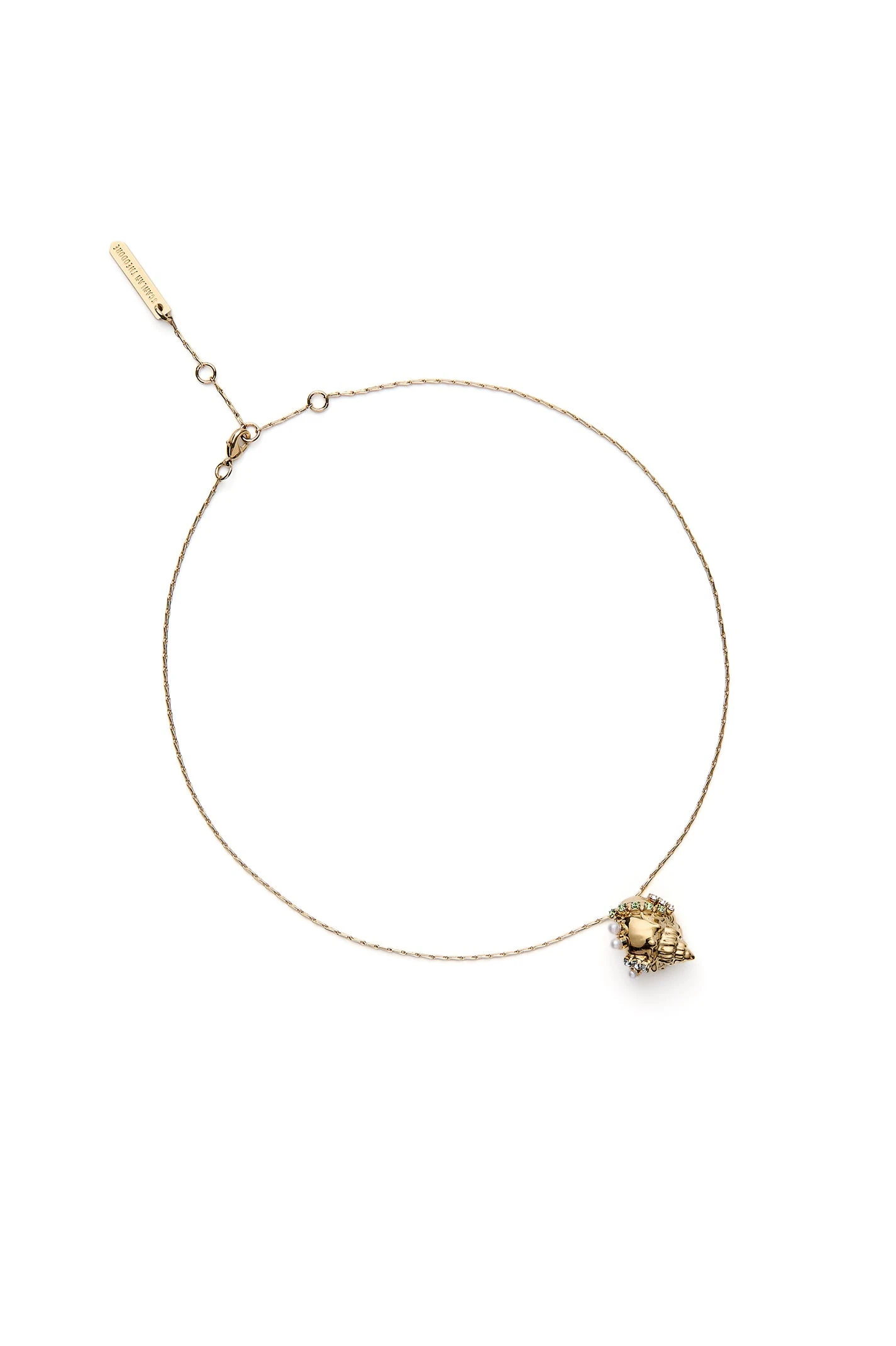 Scanlan Theodore Italian Shell Pendant Necklace in Light Gold Scanlan Theodore Italian Shell Pendant Necklace in Light Gold | Necklace | Luxury Shoes