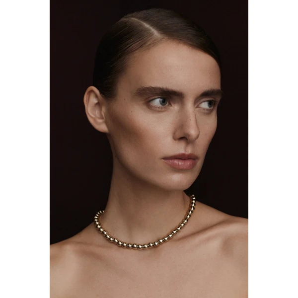 Scanlan Theodore Italian Small Sphere Choker in Light Gold | Necklace | Luxury Shoes 