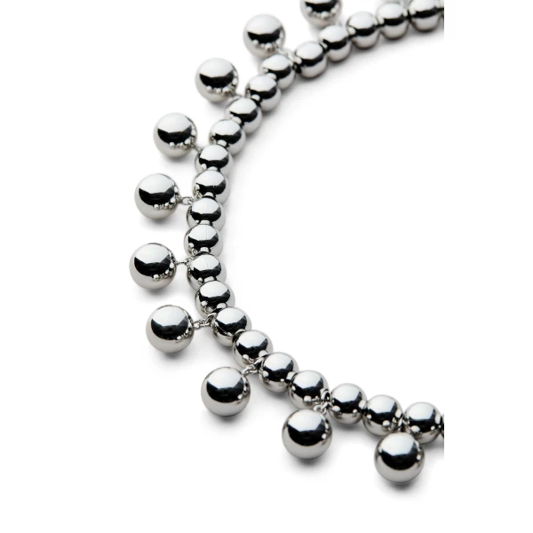 Scanlan Theodore Italian Sphere Drop Choker in Silver | Necklace | Luxury Shoes 
