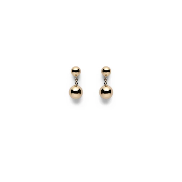 Scanlan Theodore Italian Sphere Drop Earrings in Light Gold | Earrings | Luxury Shoes 
