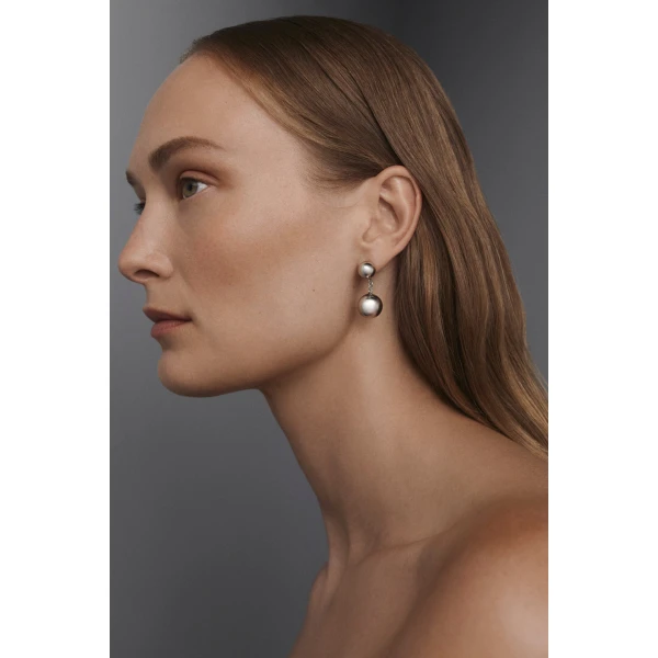 Scanlan Theodore Italian Sphere Drop Earrings in Silver | Earrings | Luxury Shoes 