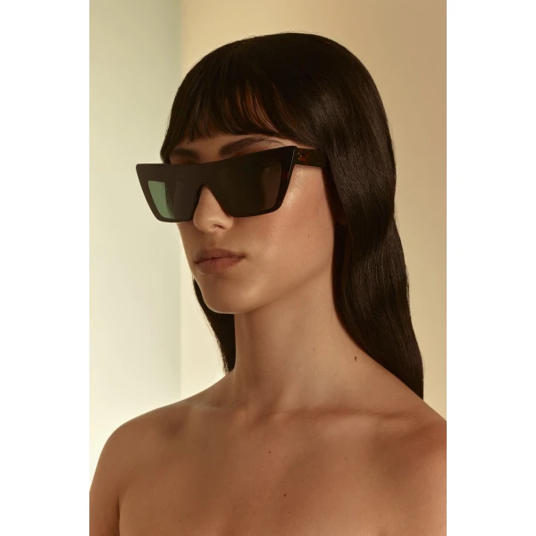 Scanlan Theodore Kat Sunglasses in Tortoise Green | Sunglasses | Luxury Shoes 