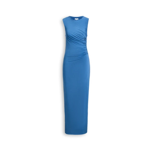 Knit Draped Dress in Indigo