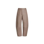 Scanlan Theodore Leather Barrel Leg Trouser in Camel