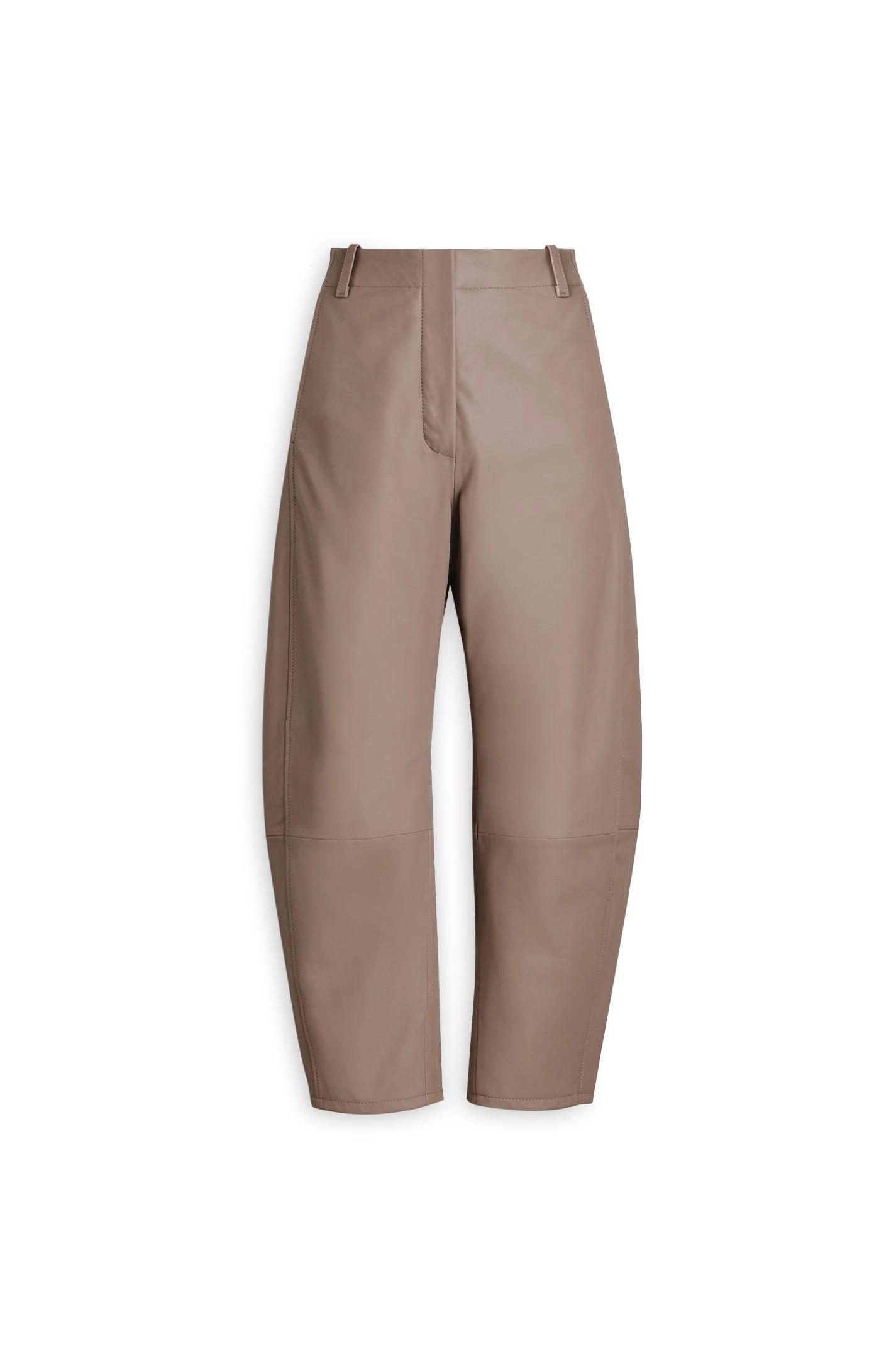 Scanlan Theodore Leather Barrel Leg Trouser in Camel at Luxury Shoes Scanlan Theodore Leather Barrel Leg Trouser in Camel