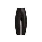 Scanlan Theodore Leather Barrel Leg Trouser in Dark Chocolate